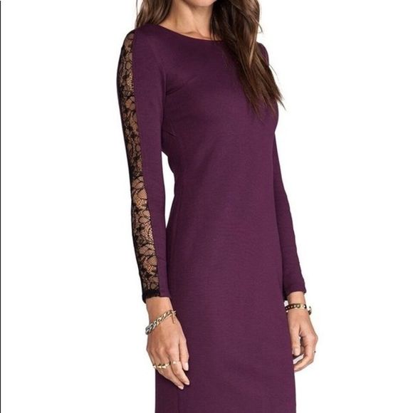 Alice + Olivia Dionne Purple Lace Dress - Size 0 - Picture 3 of 11
